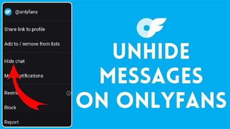 how to unhide messages on only fans|How to unhide messages on only fans